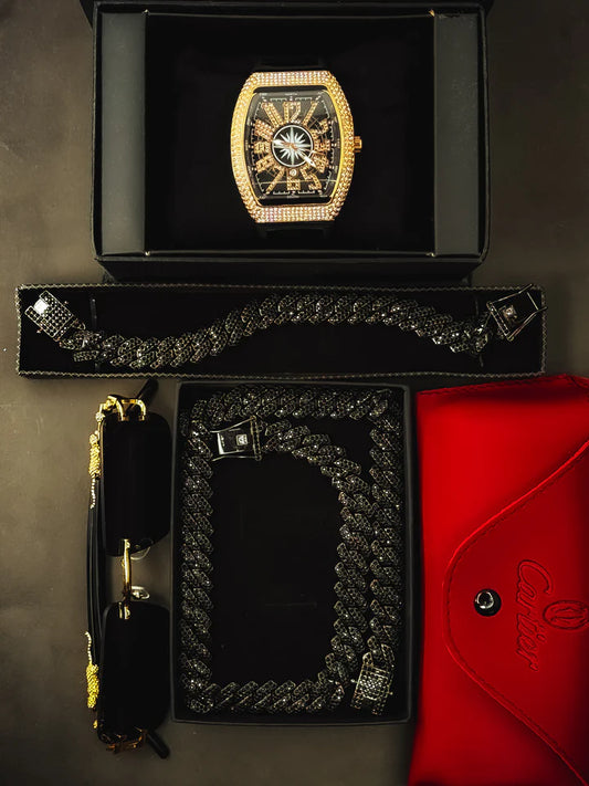 FM Luxury Deal – Premium Watch, Chain, Bracelet & Sunglasses Set