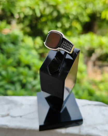 Black gem gents Italian ring
