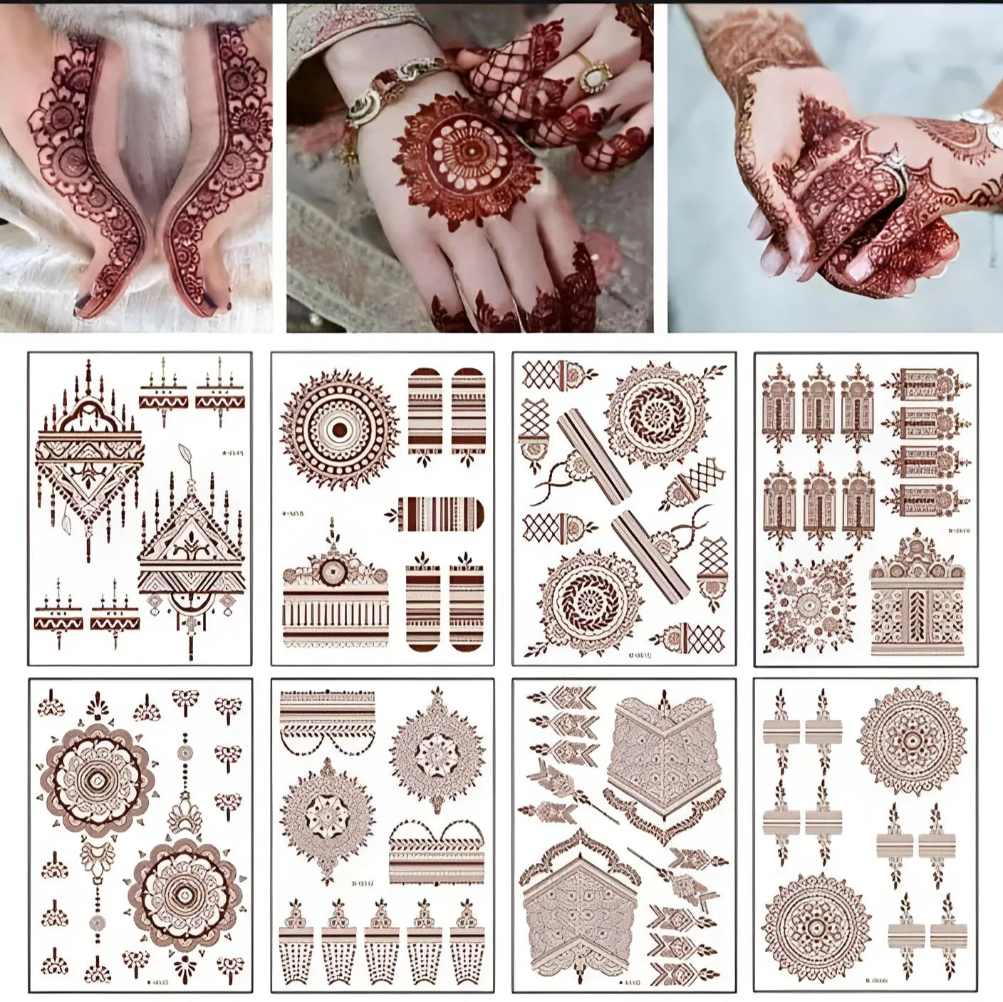 Waterproof 3 Pac Of Henna Sticker