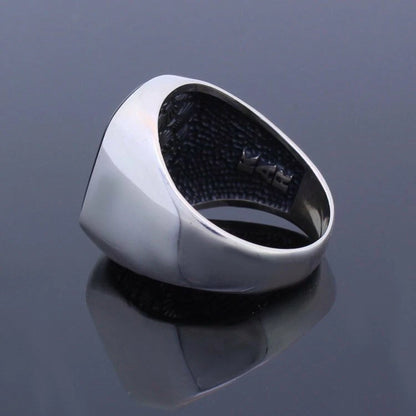 925 Sterling Silver Men's Ring with Black Onyx Stone