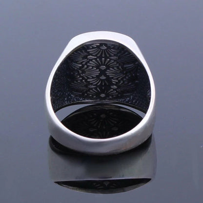 925 Sterling Silver Men's Ring with Black Onyx Stone